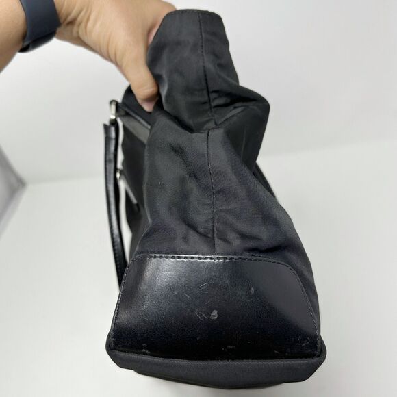 Prada Black Tessuto Nylon Tote Bag with Leather Trim – Triangle Logo - Picture 10 of 14